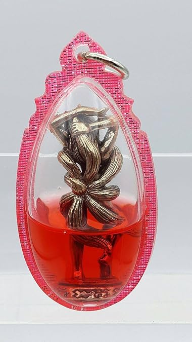 Thai amulets Lady 9 Tails Fox Kuminho Kitsune Magic Charm Lucky Rich Pendant in hypnotizing Prai oil Lp Nearkeaw Khumpeero Occult Sorcery