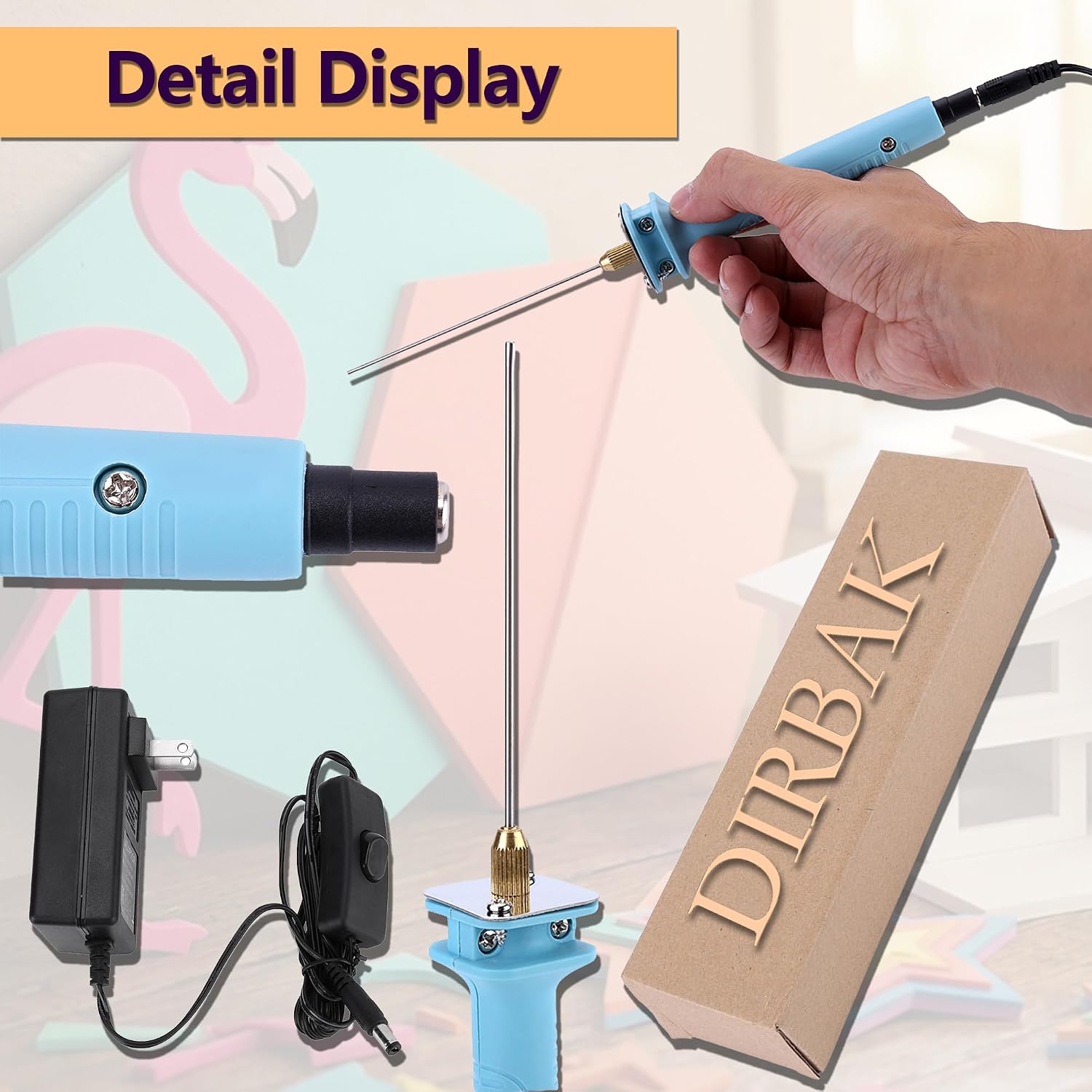 DIRBAK Hot Wire Pen, Electric Styrofoam Cutter, Professional Foam Cutting Tool, DIY Heat Cutting Engraving Pen for Foam Carving, Art Making Blue 100mm