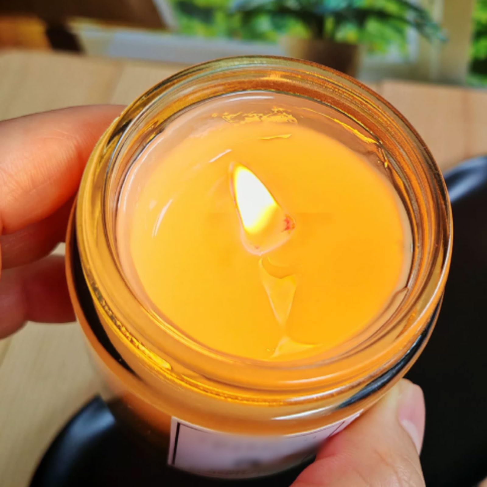 Exquisito Velas de cristal con aceite de citronela, hechas con ghee vegetal Natural y mecha de algodón, velas en tarro reutilizables for mujeres y hombres, 2 uds. meloso