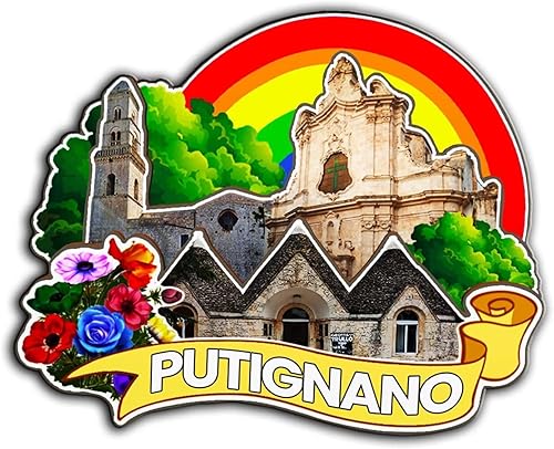 Putignano Puglia - Imán de madera para nevera, diseño de Italia, monumentos 3D, recuerdos coleccionables, decoración hecha a mano -2593