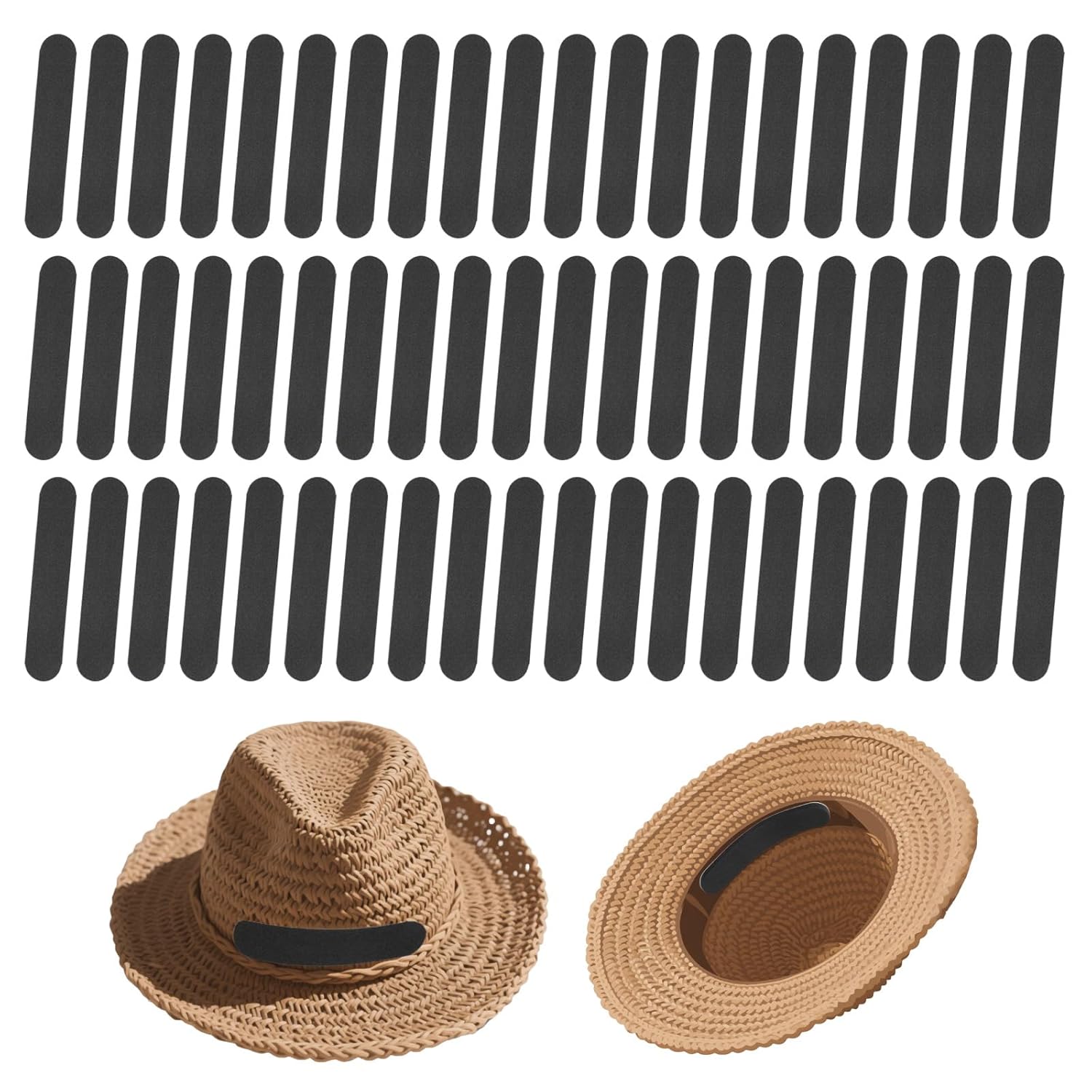 60 Pcs Hat Size Reducer, Hat Sizer Reducer Insert, Foam Reducing Tape Spacer for Hats(Black)