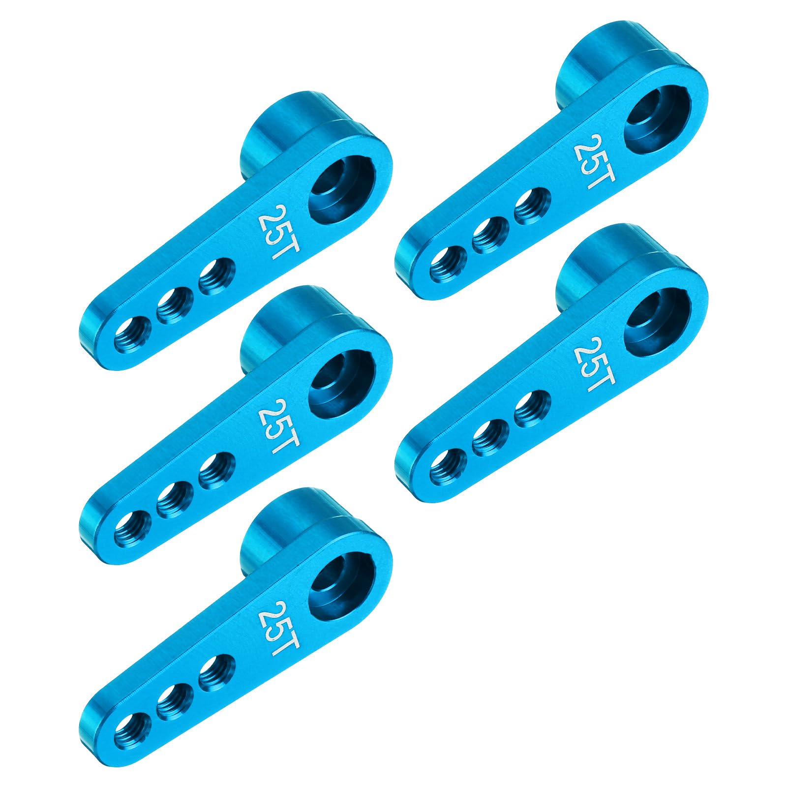 QUARKZMAN 5pz Alluminio Servo Avvisatore Acustico 28mm Lunghezza Blu | 25t Servo Avvisatore Acustico Sterzo Corto Braccio, Adatto per Fai Da Te RC Auto/Barca/Aerei Barca Modello Accessori