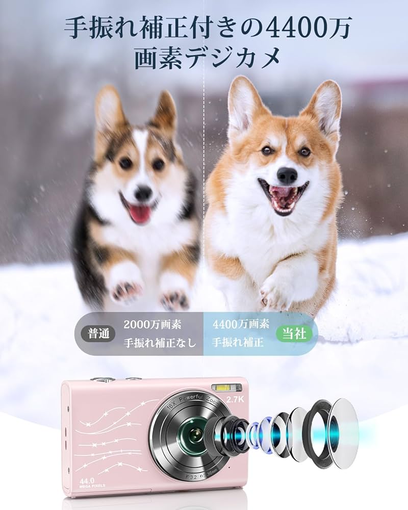 Amazon | デジタルカメラ デジカメ 4400万画素 2.7K動画撮影