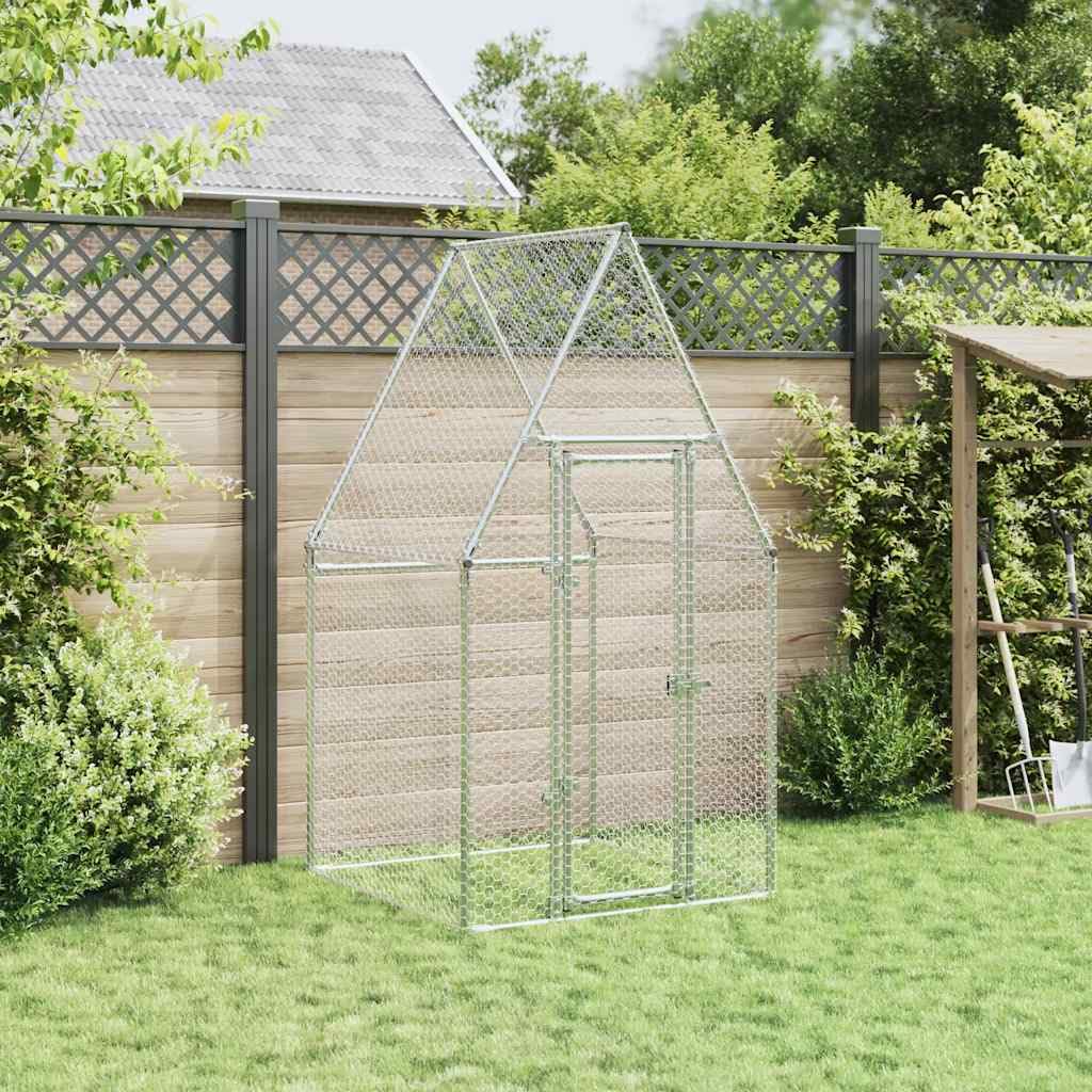 Refined Jaula para gallinas Acero galvanizado Plateado 100x100x190 cm
