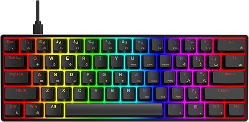 AEON - Teclado para juegos AC61M RGB para juegos, funda de aluminio de 61 teclas, dos puertos USB-C, tecla PBT intercambiable en caliente