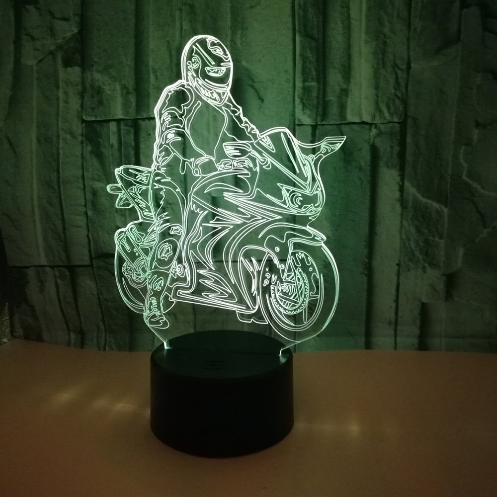 Lampada LED 3D A Illusione Ottica, Motore Di Notte, 16 Colori Con Telecomando, USB O Batterie, Regalo Per Bambini - 2