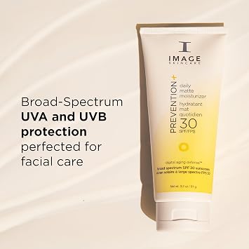 IMAGE Skincare, PREVENTION+ Daily Matte Moisturizer SPF 30, Zinc Oxide Mattifying Face Sunscreen Lotion, 3.2 oz
