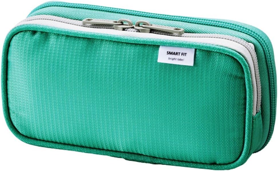 LIHITLAB Double Pen Case, 3.3 x 6.9, Green (A7660-7)