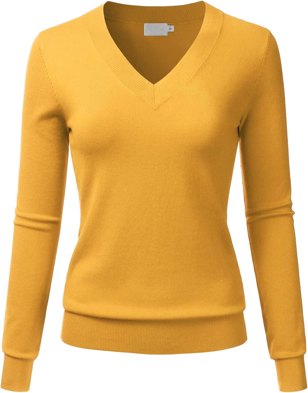 LALABEE Women's V-Neck Long Sleeve Soft Stretch Pullover Knit Top Sweater (S~XXL)