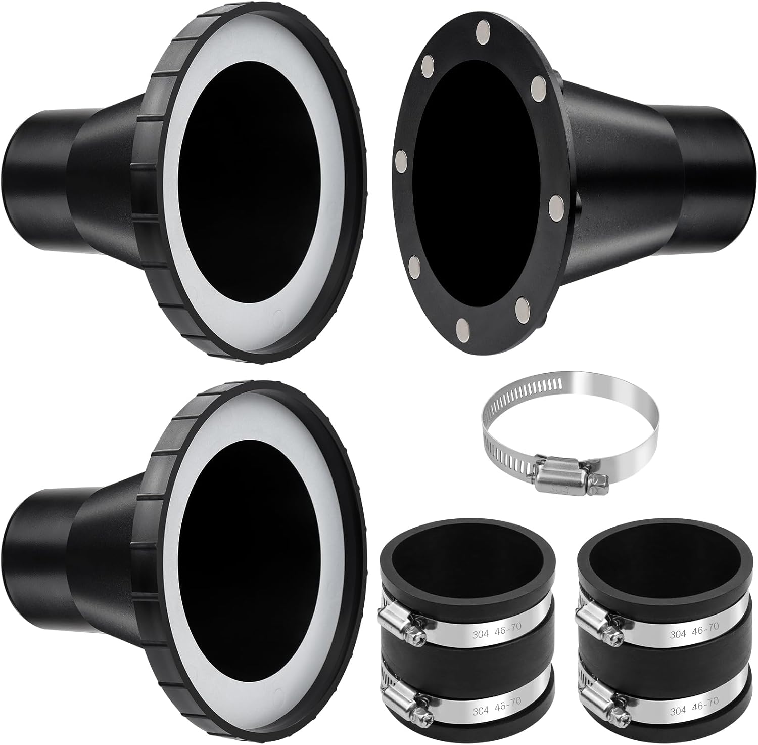 4" to 2-1/2" Magnetic Dust Collection Fittings,One-to-Multi Magnetic Dust Collection Starter Kit w/1PK Mag Port Connector+2Set 2.5” Couplers,Magnetic Dust Collector System for Woodwork Vacuum Hose