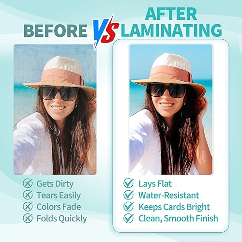 Miniatura 5 de Binditek Bolsas de laminación térmicas, hojas de laminado de 5 mil, 2.5 x 4.25 pulgadas, insignia de identificación sin clip, ultra transparentes,