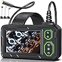Endoscope Camera with Light, 4.3" Inspection Camera, 1920P HD Borescope with 8 LED Lights, IP67 Waterproof Snake Sewer Tools, 16.4ft Semi-Rigid Drain Endoscope Cool Gadget (Green)