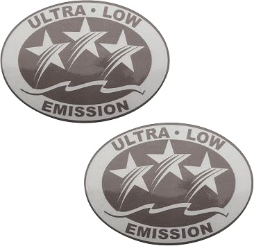 2 Pcs Marine Ultra Low Emission 3 Star Decal Stickers for Boat Outboard Motors Light Gray