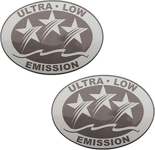 2 Pcs Marine Ultra Low Emission 3 Star Decal Stickers for Boat Outboard Motors Light Gray