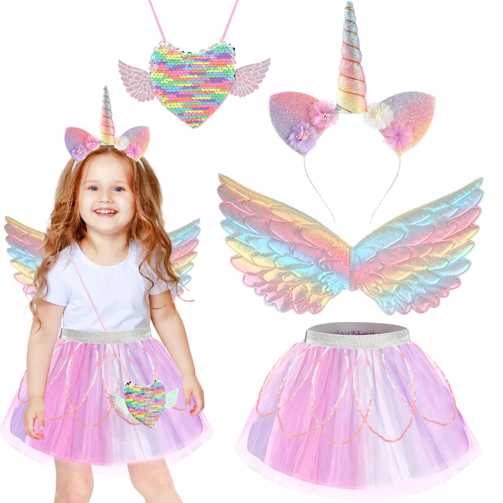 Déguisement licorne arc-en-ciel fille : Déguisement licorne enfant Déguisement licorne arc-en-ciel fille : Déguisement licorne enfant