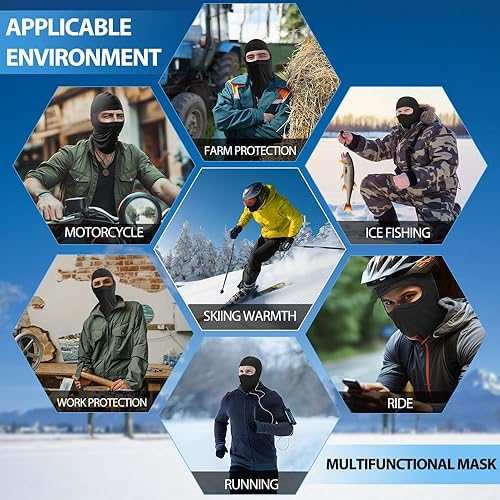 Miniatura 7 de Máscara de esquí, pasamontañas para hombres y mujeres, máscara de esquí Shiesty, máscara de cara completa, resistente al viento, protección UV,