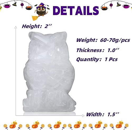 Miniatura 3 de YATOJUZI Decoración de búho, cristales curativos naturales de cuarzo rosa, lindas decoraciones rosadas, estatuas de búhos, escultura, piedras