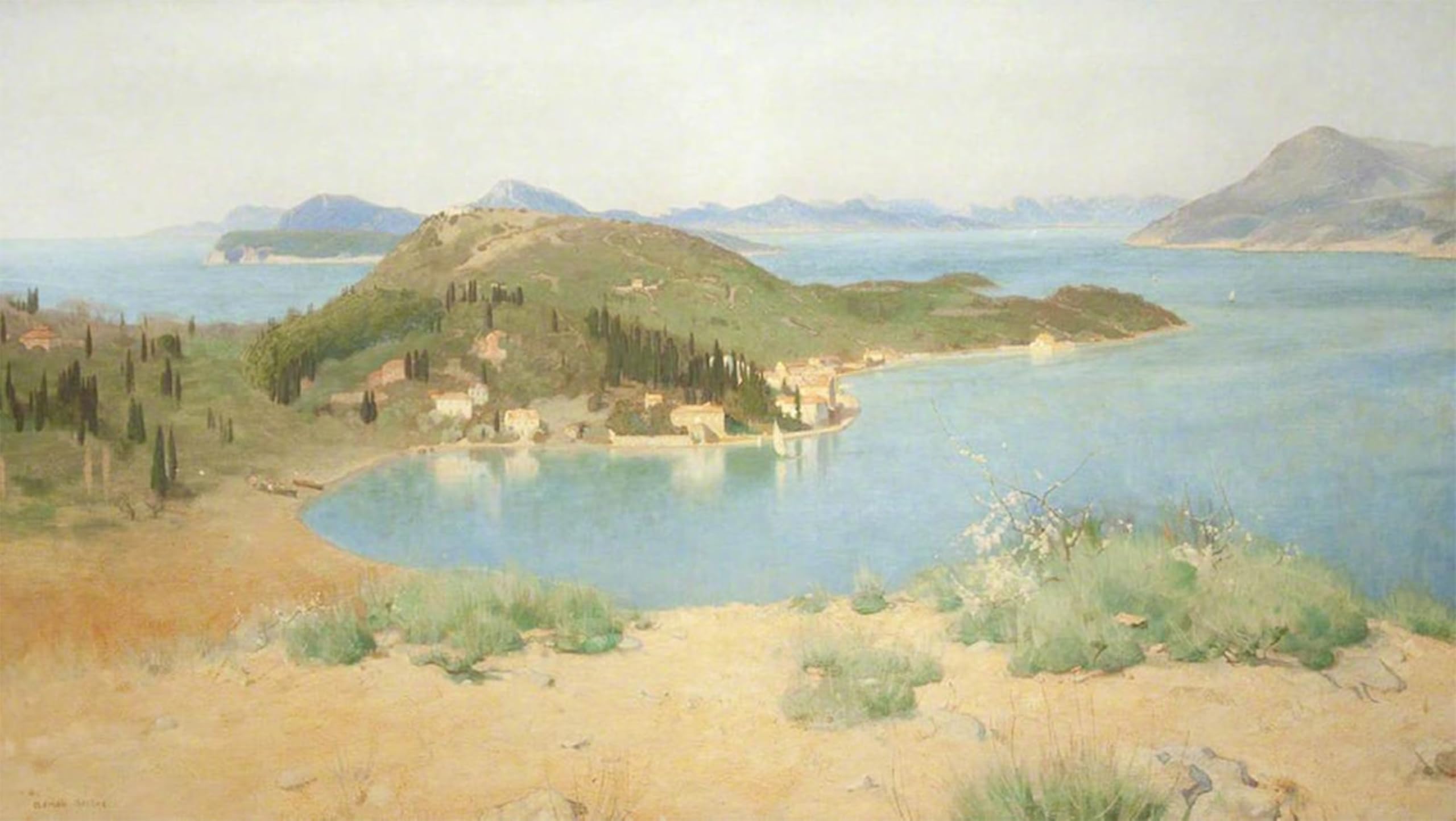 Tableaux îles de l'Adriatique Adrian Stokes impression murale 60x90cm