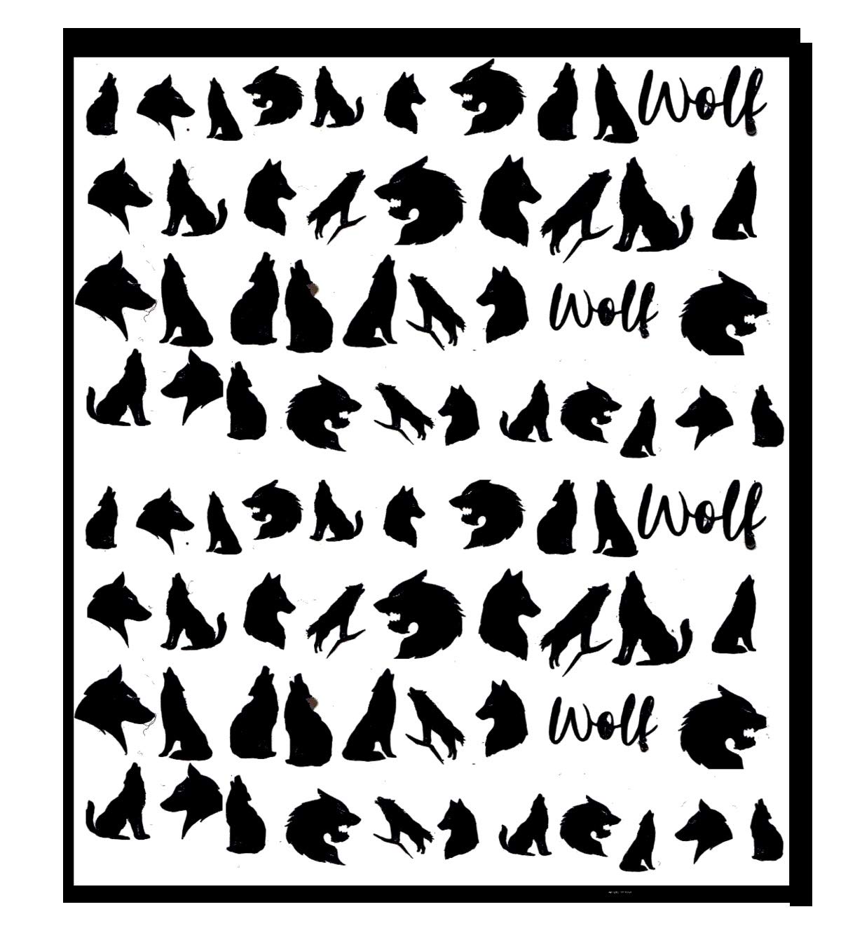 Kaz Creations Wolf Press On Nail Stickers ~ Black Wolf Collection (Wolf Press On Nail Stickers ~ Black)