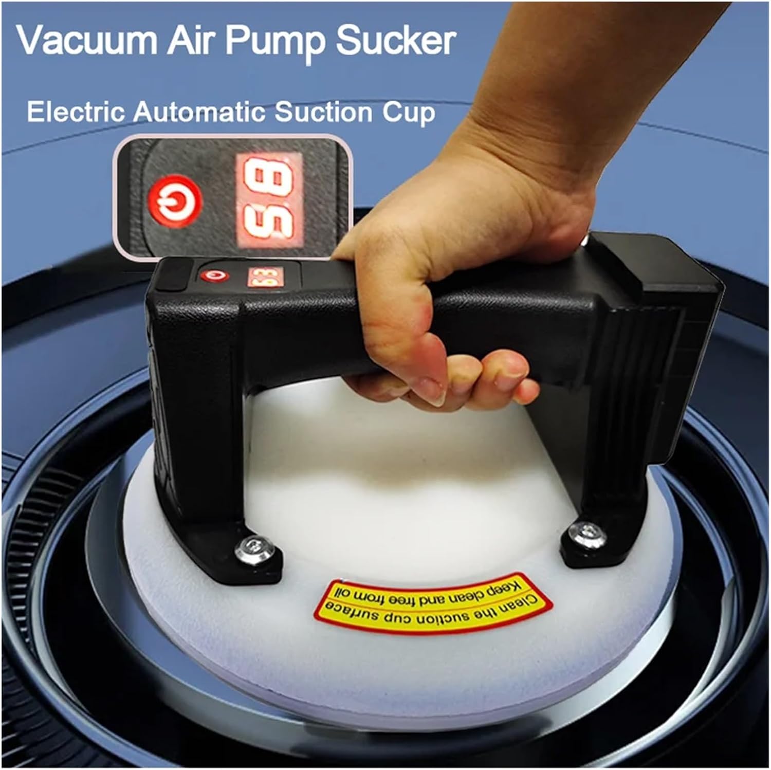 Reliable Hold 8Inch Electric Vacuum Suction Cup for Glass Tile Strong 280kg Bearing Capacity 2400mAh Electric Vacuum Suction Cup With Air Pump for Reliable Hold