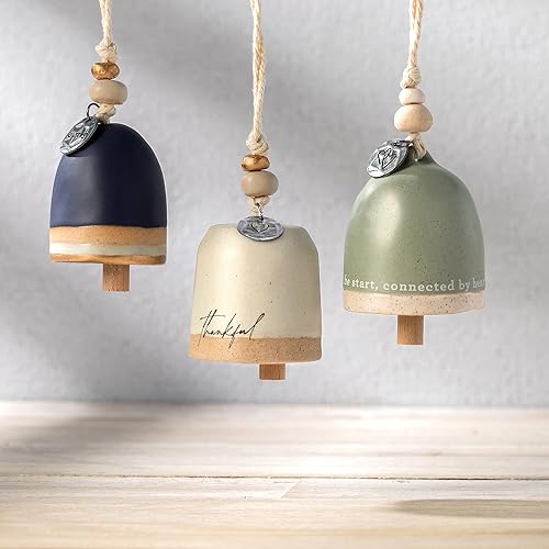 Miniatura 6 de Demdaco Sister Green - Mini campana inspirada en cerámica y madera de 2.5 pulgadas