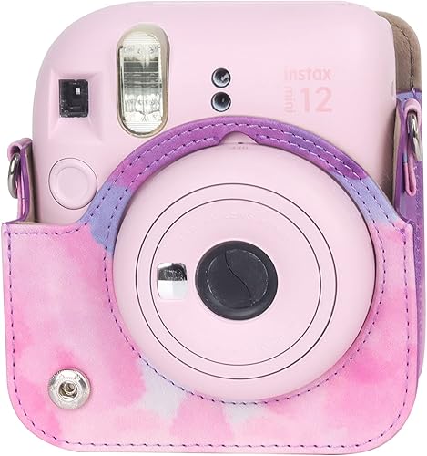 Miniatura 3 de Funda para cámara instantánea Fujifilm Instax Mini 12, funda de poliuretano con correa extraíble para cámara Fujifilm Instax Mini 12 (rosamorado)