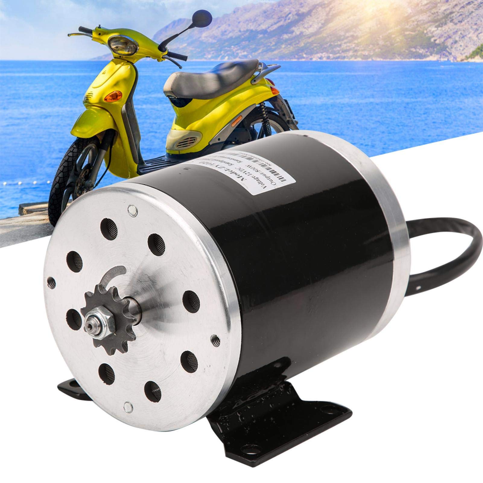 BuyWeek Motore a Spazzole, 12V 500W Motore Spazzolato in Metallo 2500 Giri Motore Spazzola per Scooter Elettrico