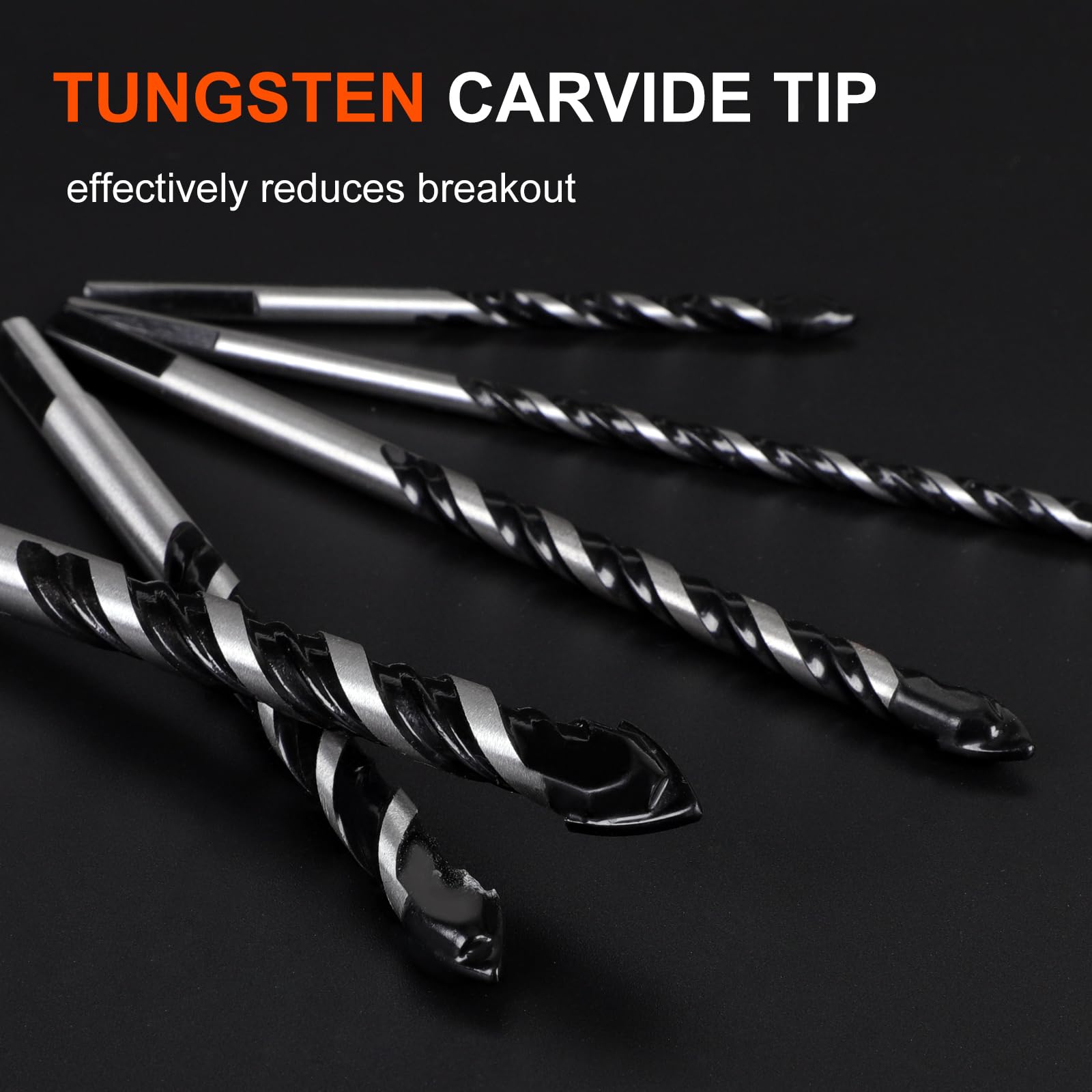 Masonry Drill Bits - 10 Pcs, 1/8" to 1/2" -5