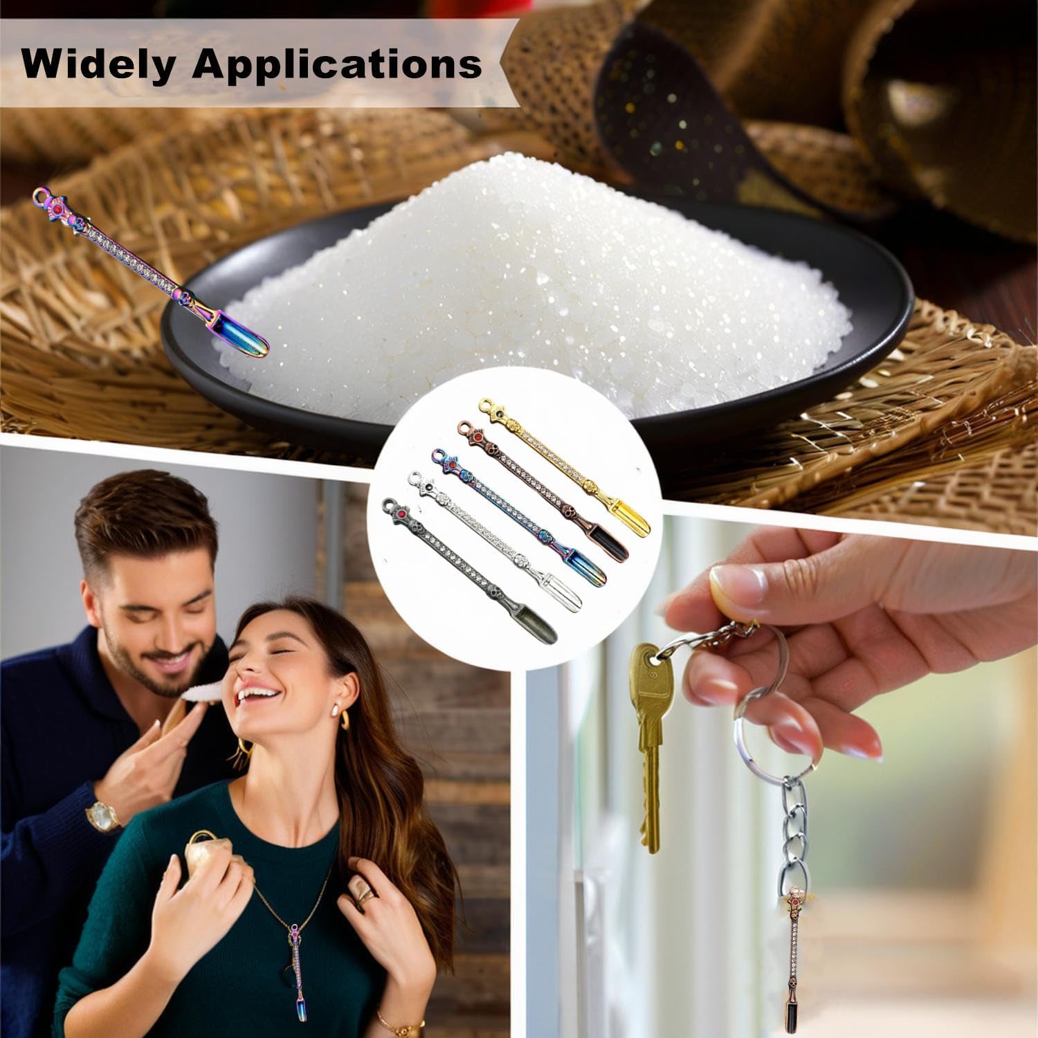 20 PCS Mini Spoons Set - Multicolor Tiny Shovel Measuring Spoons for Coffee, Sugar & Spices | Multi-Purpose Powder Scoop for Kitchen, Necklace Charms & Keychain Accessories