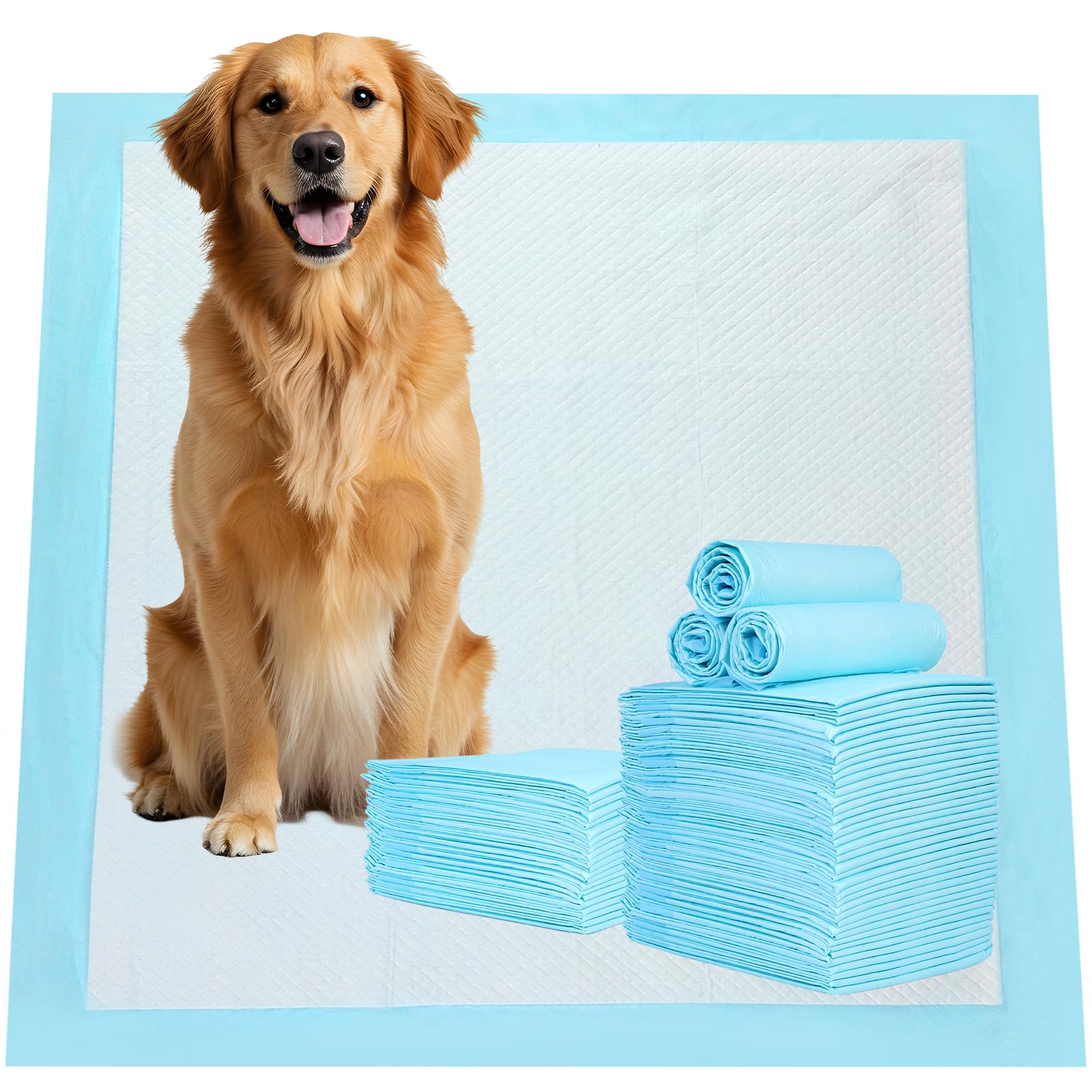 Extra Large 35x31 Inch Senior Dog and Multi Pet Pads 6-Layer Quick Absorb for Incontinence 30 Count Disposable with Corner Stickers Leakproof for Elderly Dogs Cats Puppies