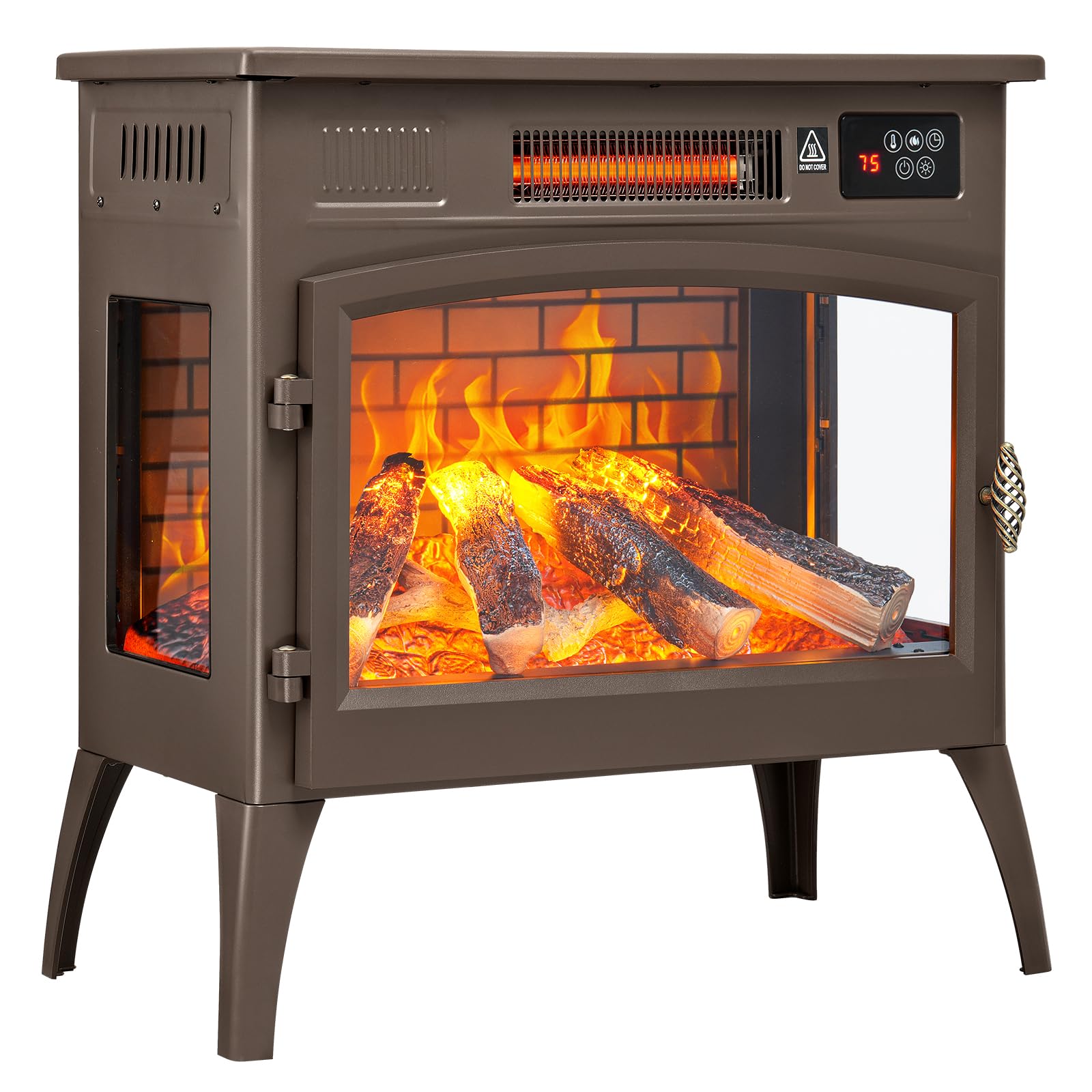 24 inch Freestanding Electric Fireplace Stove with 3D Flame Effect