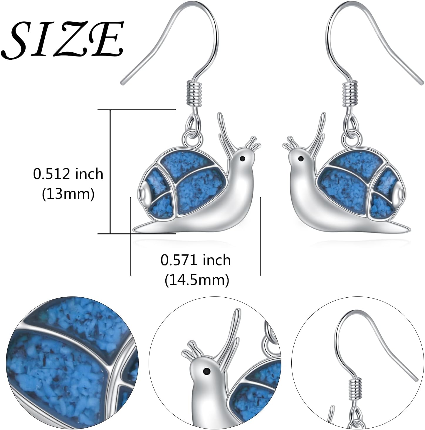 Alphm 925 Sterling Silver Ocean Earrings for Women Handmade Turquoise Chips Sea Animal Dangle Drop Earrings Ocean Theme Jewelry for Daughter Sister