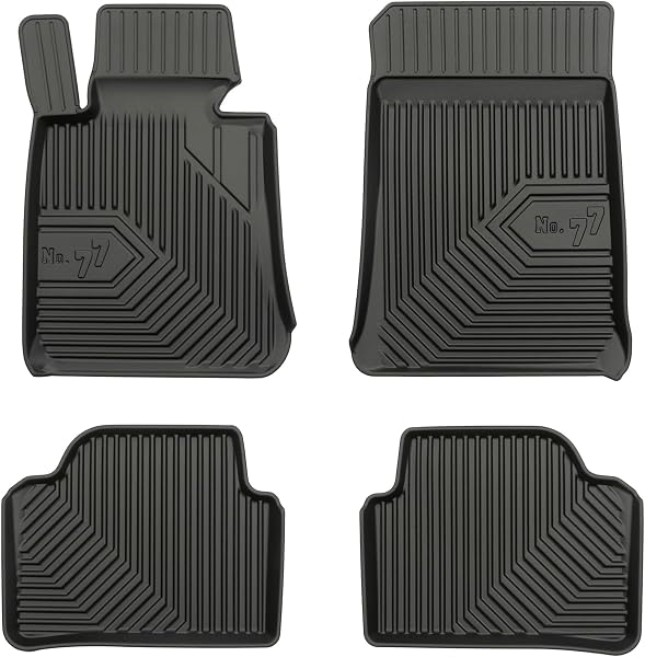 MOTOS Rubber Mats for BMW 3 Series E90 2004-2012 Improve the Comfort of Your Travels with the Non-Slip Carpet Car No.77- Multi-Season Car Mats - 1