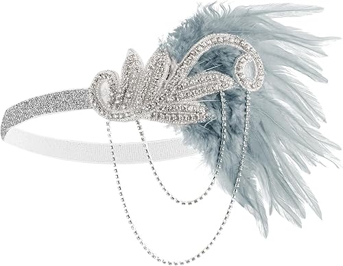 Miniatura 8 de Cizoe - Accesorios estilo 1920 de diadema collar guantes boquilla para cigarrillo Juego de accesorios para disfraz estilo flapper para mujer