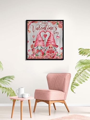 Miniatura 7 de Kits de pintura de diamantes de San Valentín para adultos, kits de arte de diamantes de gnomo de San Valentín para adultos principiantes, gnomo de