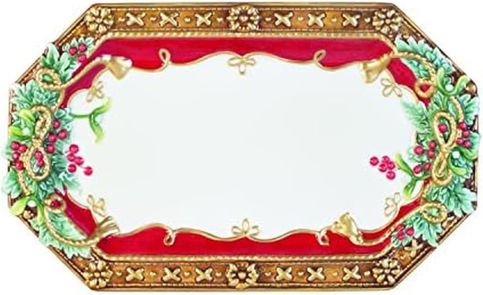 Fitz and Floyd Yuletide Holiday Tray, Standard, Multicolored