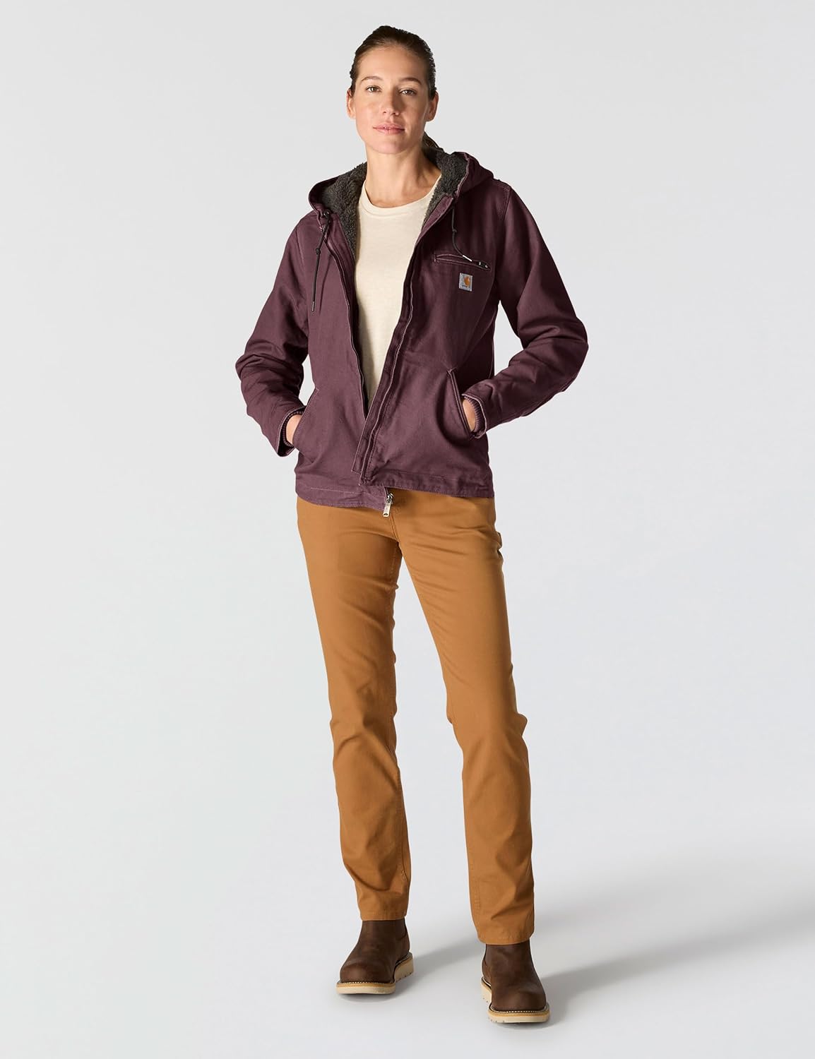 Carhartt Women’s Loose Fit Washed Duck Sherpa Lined Jacket