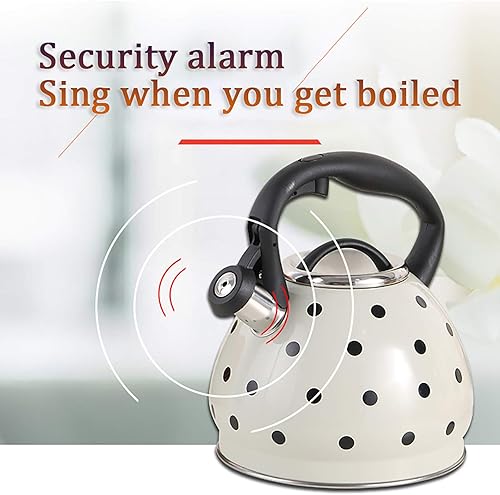 Miniatura 3 de QWEASDF - Hervidor de té sin BPA, acero inoxidable, mango ergonómico, boquilla recta, infusor de una sola manija para hacer ebullición más rápida