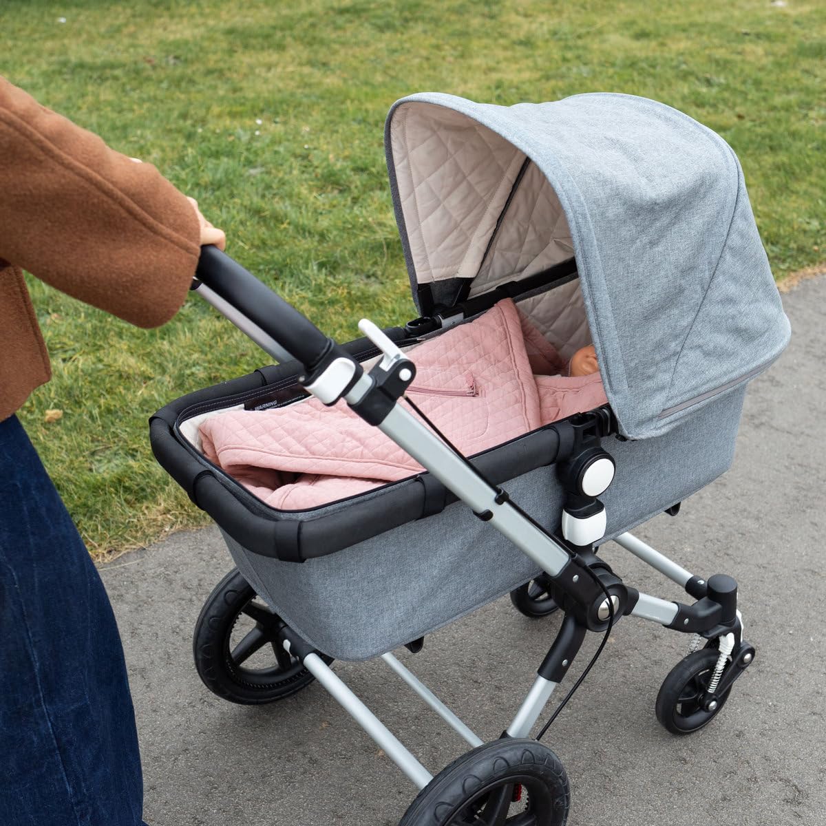 BEMINI - BISIDE Nid d'ange 0-12m - Modèle Universel 3 & 5 Points - Pady Quilted + Jersey - Rose Vintage
