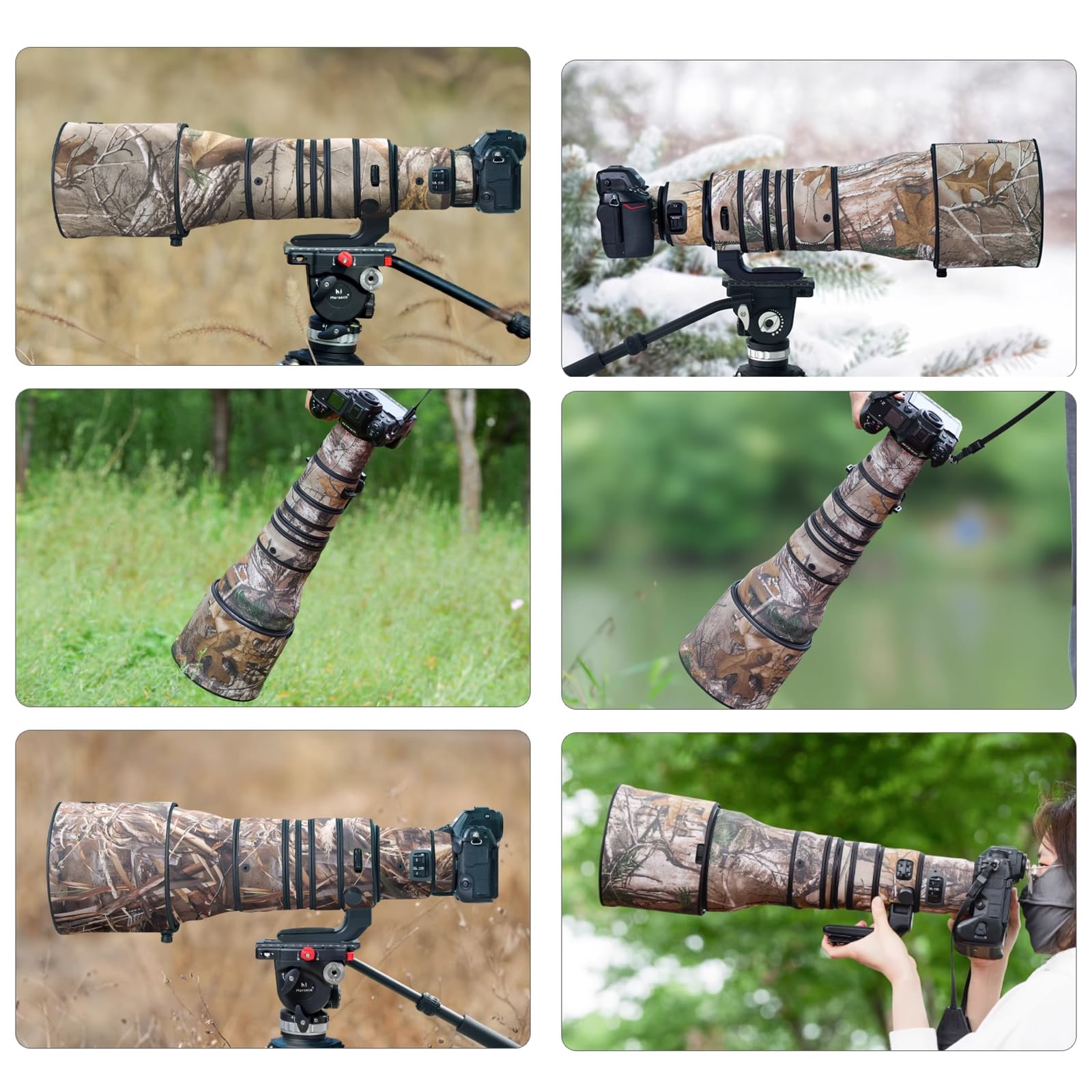 Osłona obiektywu do Nikon Z 600 mm F/4 TC VR S pokrowiec ochronny obiektywu aparatu kamuflażowego (kolor: kamuflaż #zwiędła trawa - wodoodporna) osłona przeciwdeszczowa