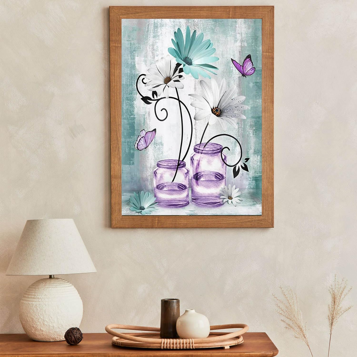 Daisy Diamond Art Kits For Adults, Round Full Drill Diamond Painting Kits For Beginners Gem Art Painting Kits, Flower DIY 5D Diamond Dots Painting With Diamond Arts And Crafts, Home Wall