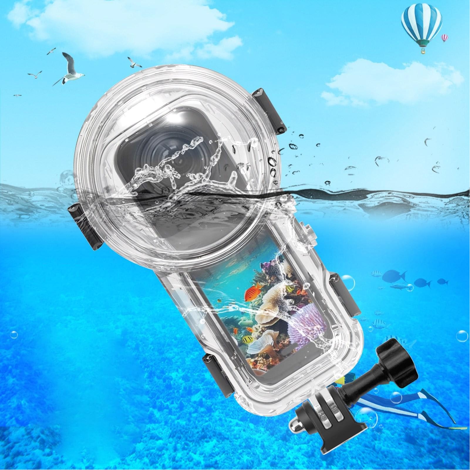 Fabater Estuche de Buceo para Cámara de 360 ​​​​Grados, Diseño Personalizado, Protección Total, Resistente Al Agua hasta 60 M, para Aventuras de Buceo con Cámara de Acción X5