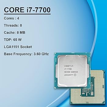 Amazon.in: Buy Core i7 7700 7th Gen, 3.6-4.2 GHz, LGA1151 (B250