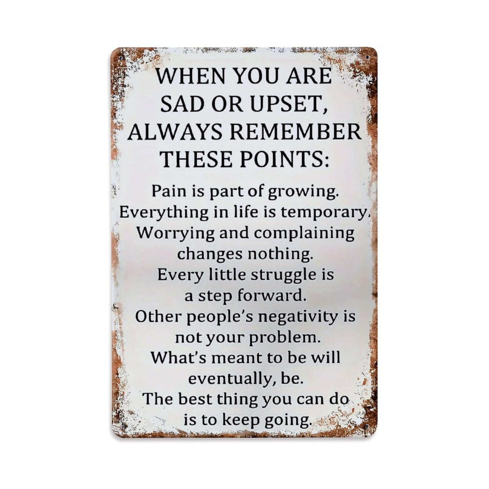 Jdfenggu Vintage Motivational Quote Background Pattern Retro Metal Tin Sign, Decor Art Poster For Bar, Home, Man Cave, Kitchen, Laundry Room Gift 8X12inch