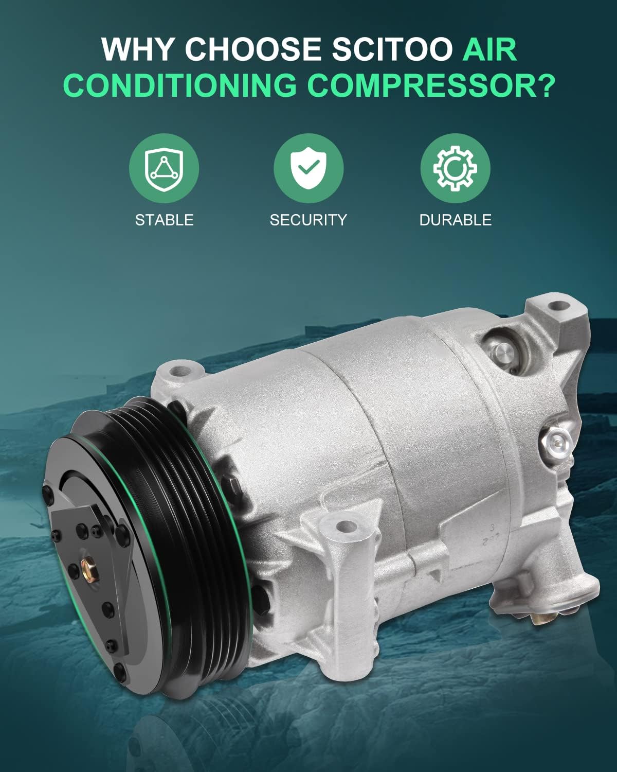 SCITOO AC Compressor for Cars for 2002-2005 Fit for Chevrolet Cavalier 2.2L 2008-2012 Fit for Chevrolet Malibu 2.4L CO 20741C Air Conditioning Compressor