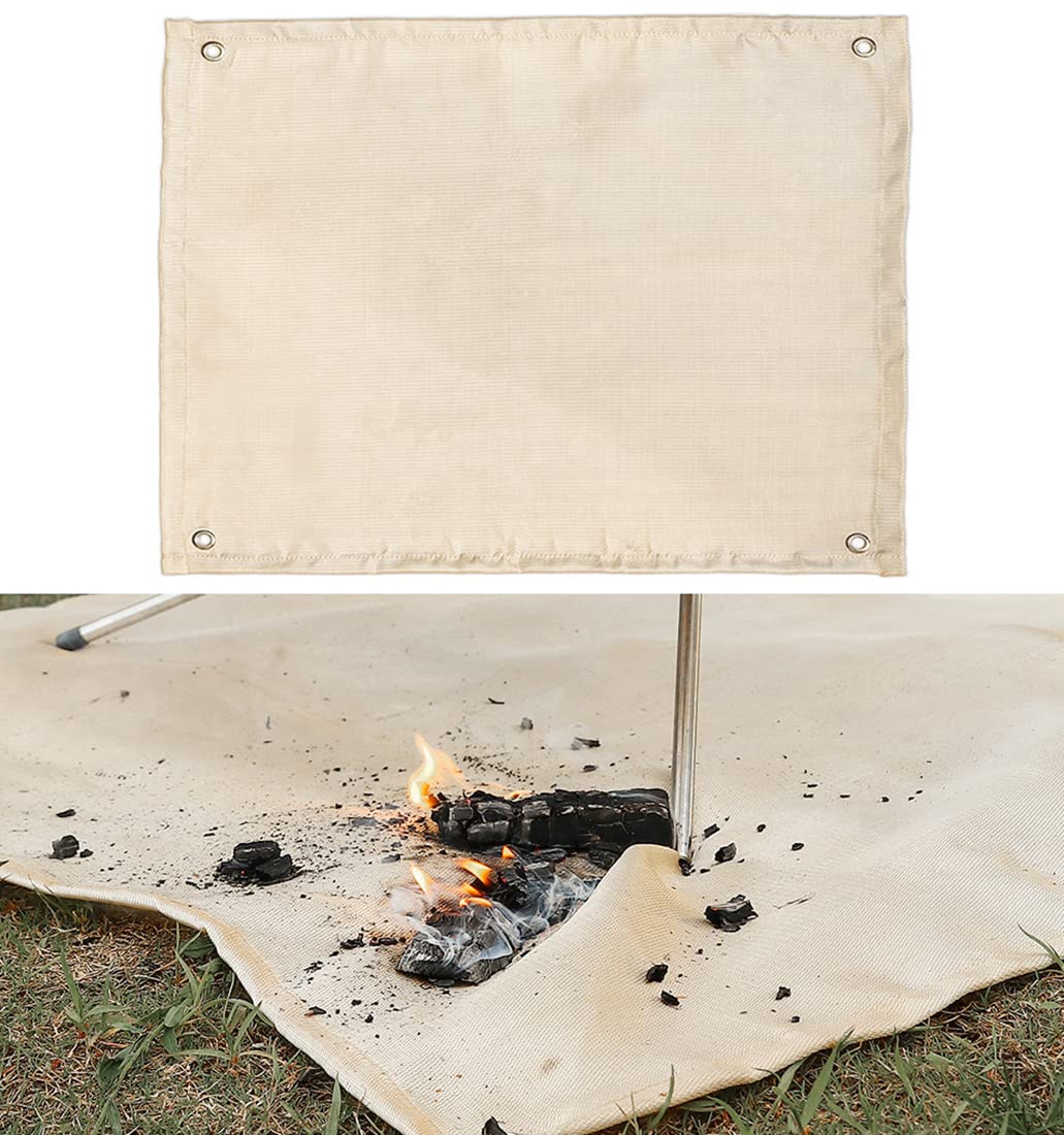 YUNNUO Fireproof Fire Pit Mat,Ire Pit Mat For Deck Fireproof,Used For Outdoor Camping Barbecue Protective Mat Used On Deck Lawn(22*31.4in)