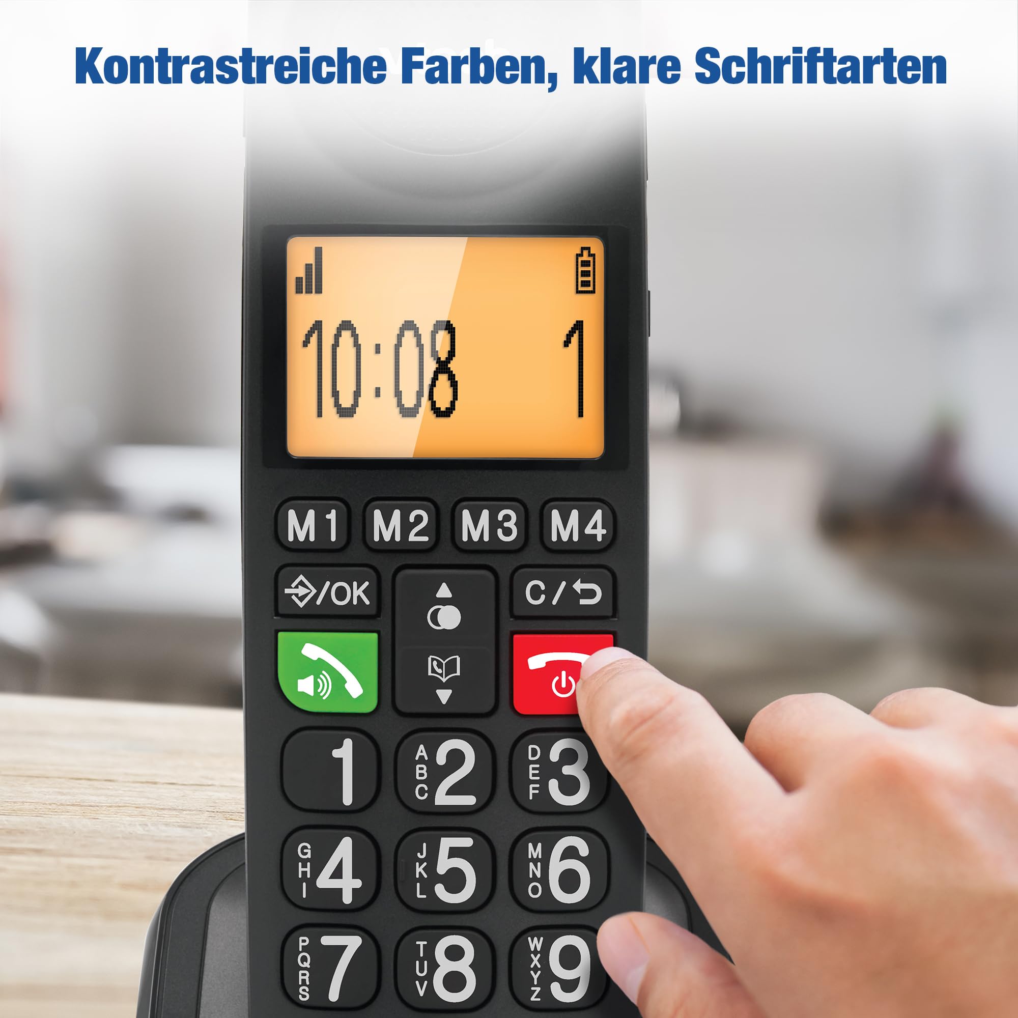 VTech Schnurgeb./Schnurloses Telefon, Digit. Anrufbeantworter, 8 Foto-Direktwahltasten, große Tasten/Display, hörgerätekompatibel, Lautstärkenregler, Opt. Rufanzeige, Anrufblocker | CL6550