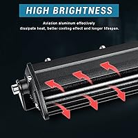 Vista 2 de nifeida Barra de luz LED de 14 pulgadas, 80 W, 8000 lúmenes, barra de luz LED de una sola fila, luces todoterreno impermeables, haz de inundación