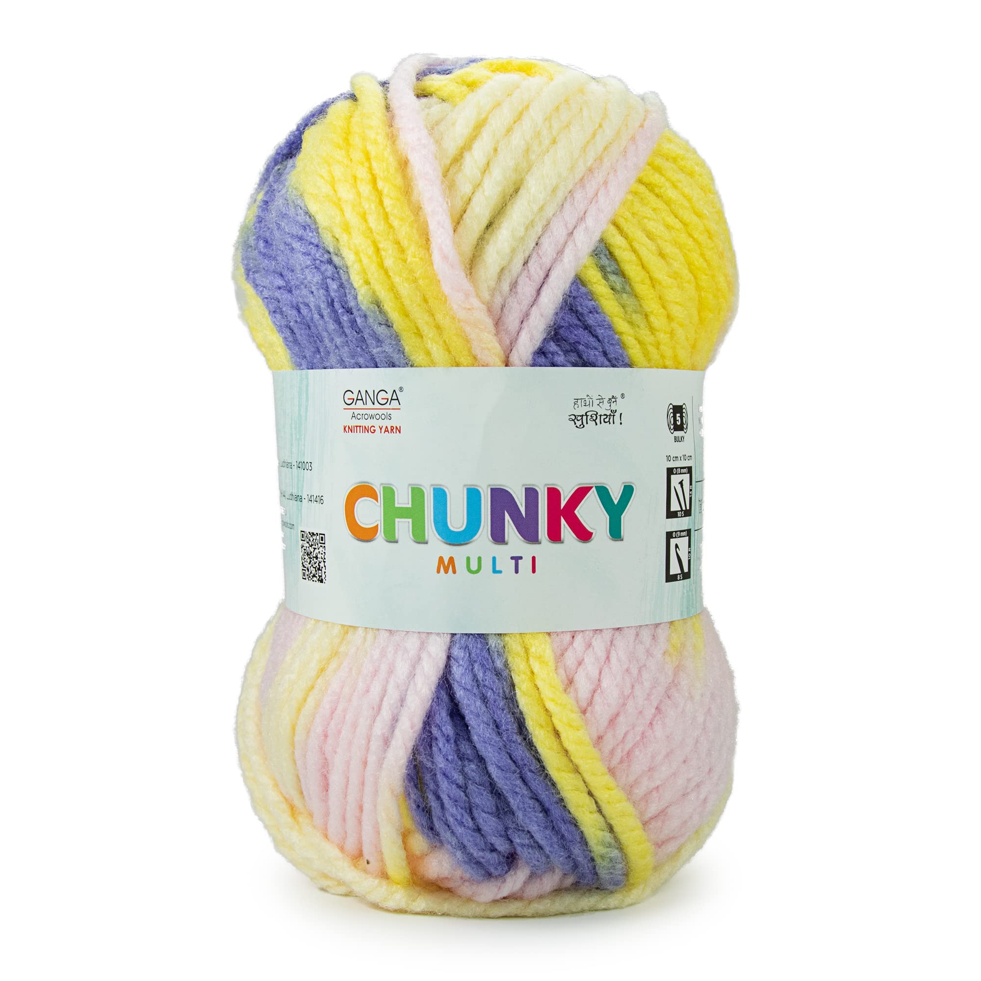 Ganga Acrowools Chunky Multi is a Thick and Bulky Yarn. Pack of 1 Ball - 100gms. (CHM014) (B09P686RW2) Amazon Price History, Amazon Price Tracker