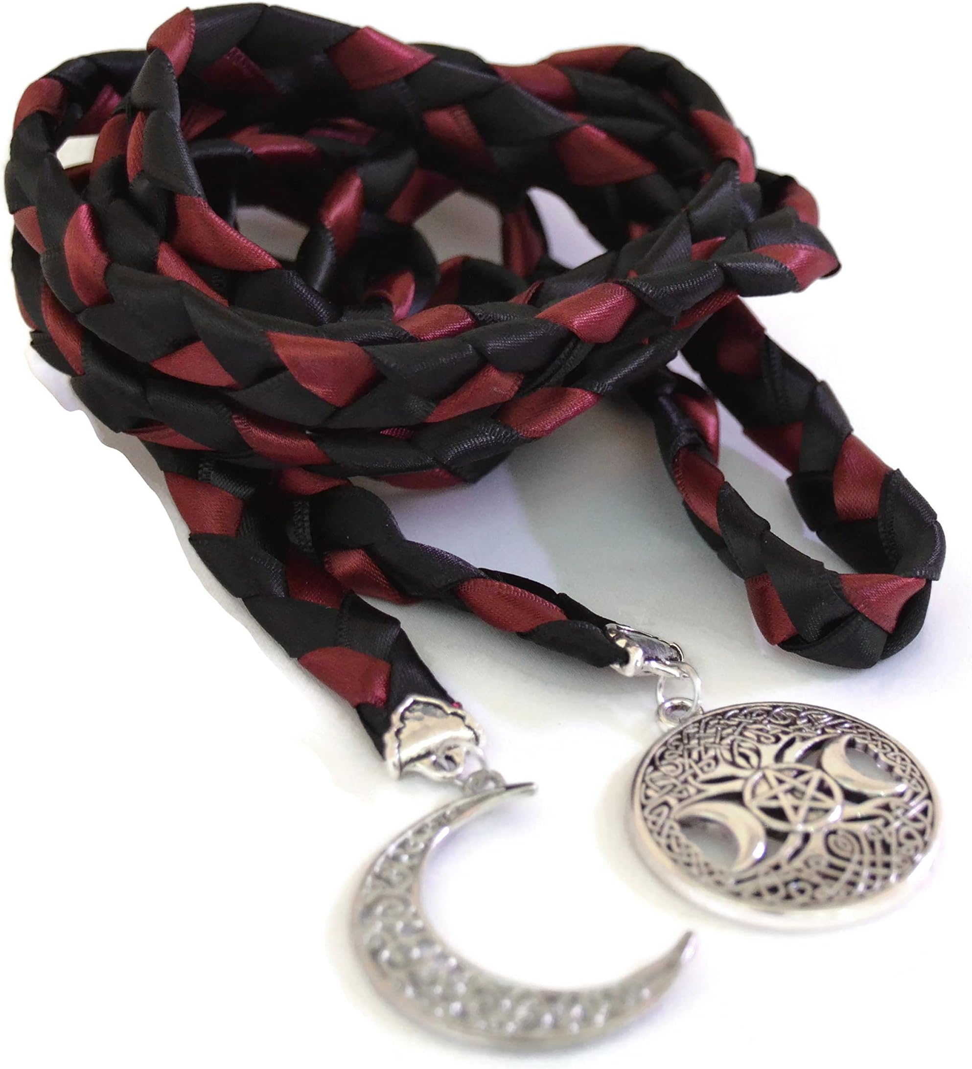 Divinity Braid Black Burgundy Triple Moon Goddess Wedding Handfasting Cord #Wedding#DivinityBraid #Celtic #Handfasting #Wedding #Pagan #HandfastingCord, HF-020